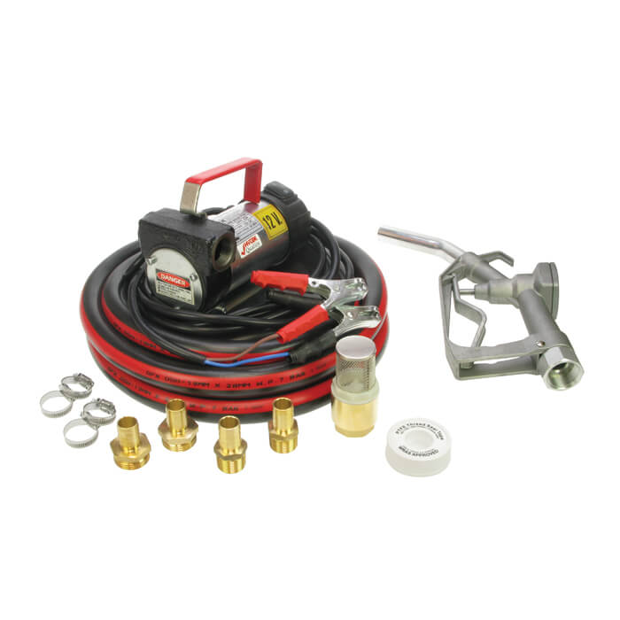 24V bare pump kit 40L/min c/w 6m hose, alum noz & fittings